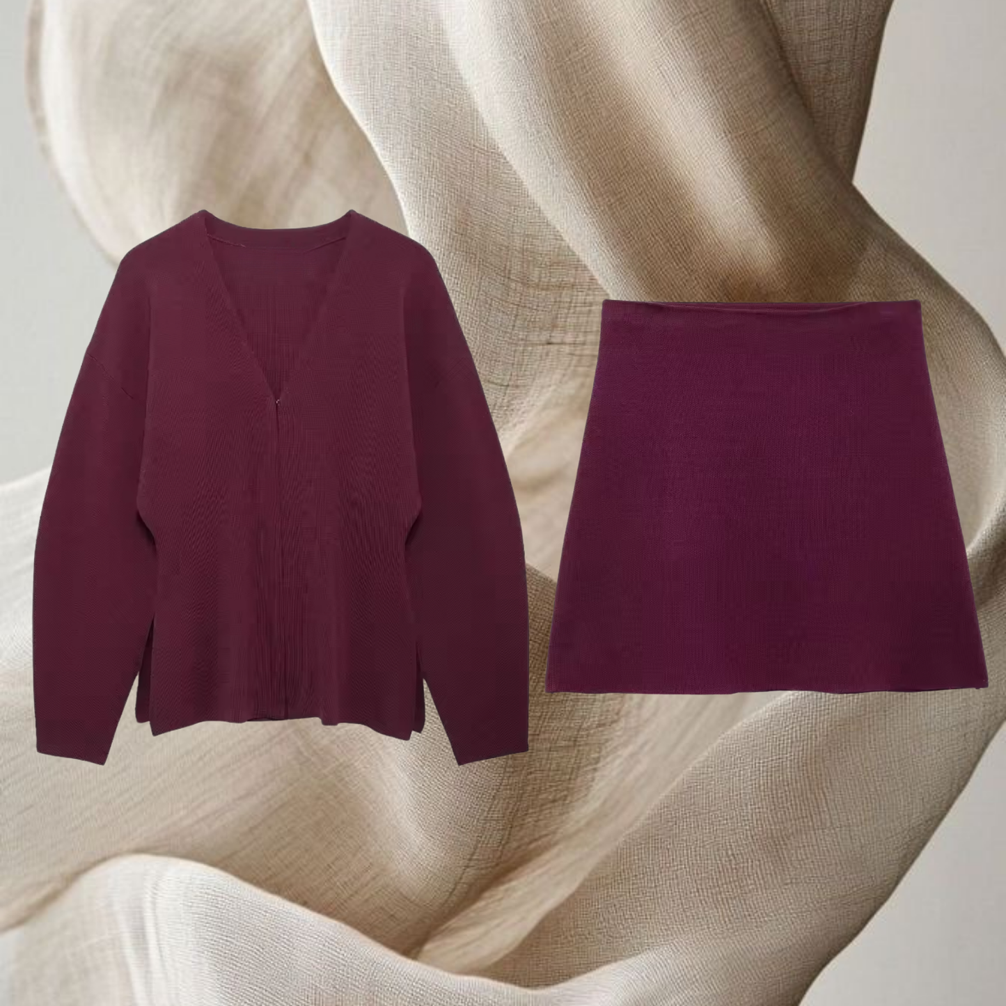 Ensemble cardigan et jupe