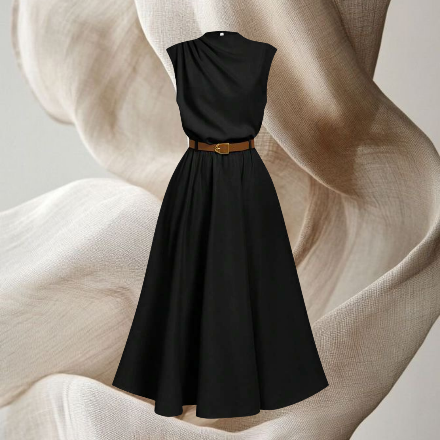 Robe longue avec ceinture